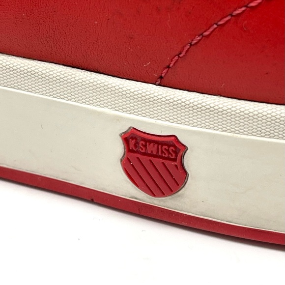 K-SWISS Leather Suede Sneakers Men's SIZE 10 Red White Casual Shoes 02874602 Low - Picture 14 of 16